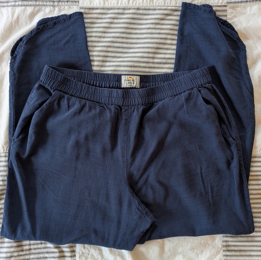Marine Layer Navy Cropped Ankle Pants